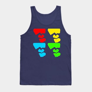 4 hearts made by fingers Tank Top